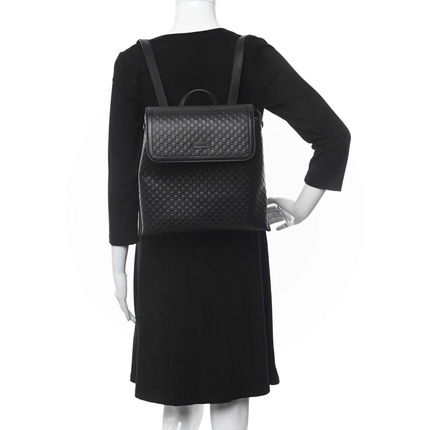 Gucci Microguccissima Drawstring Backpack Black 2 of 10