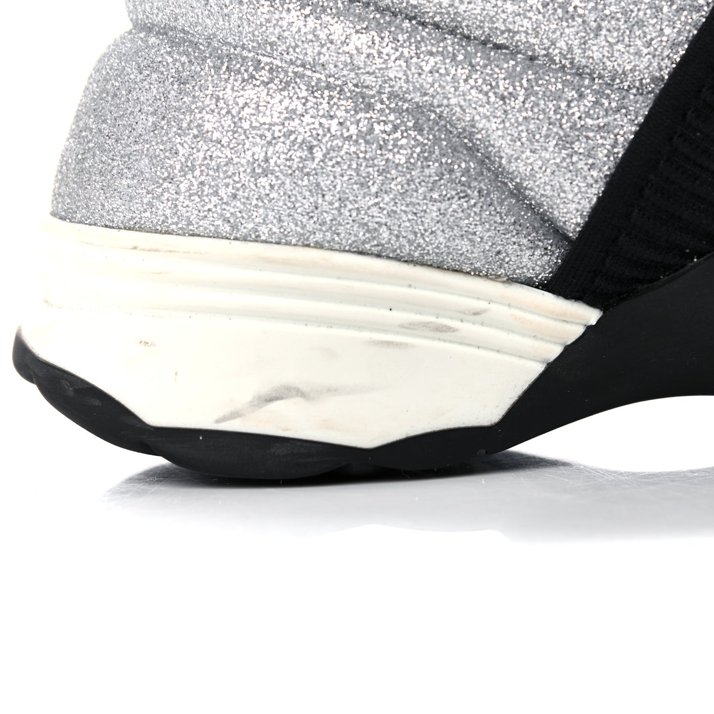 Glitter Stretch Fabric CC Sneakers 36.5 Black Silver