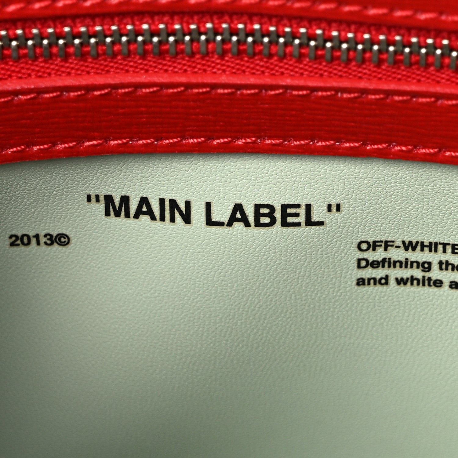 Off-White Saffiano Binder Clip Flap Shoulder Bag Red 6 of 8
