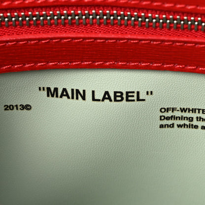 Off-White Saffiano Binder Clip Flap Shoulder Bag Red 6 of 8