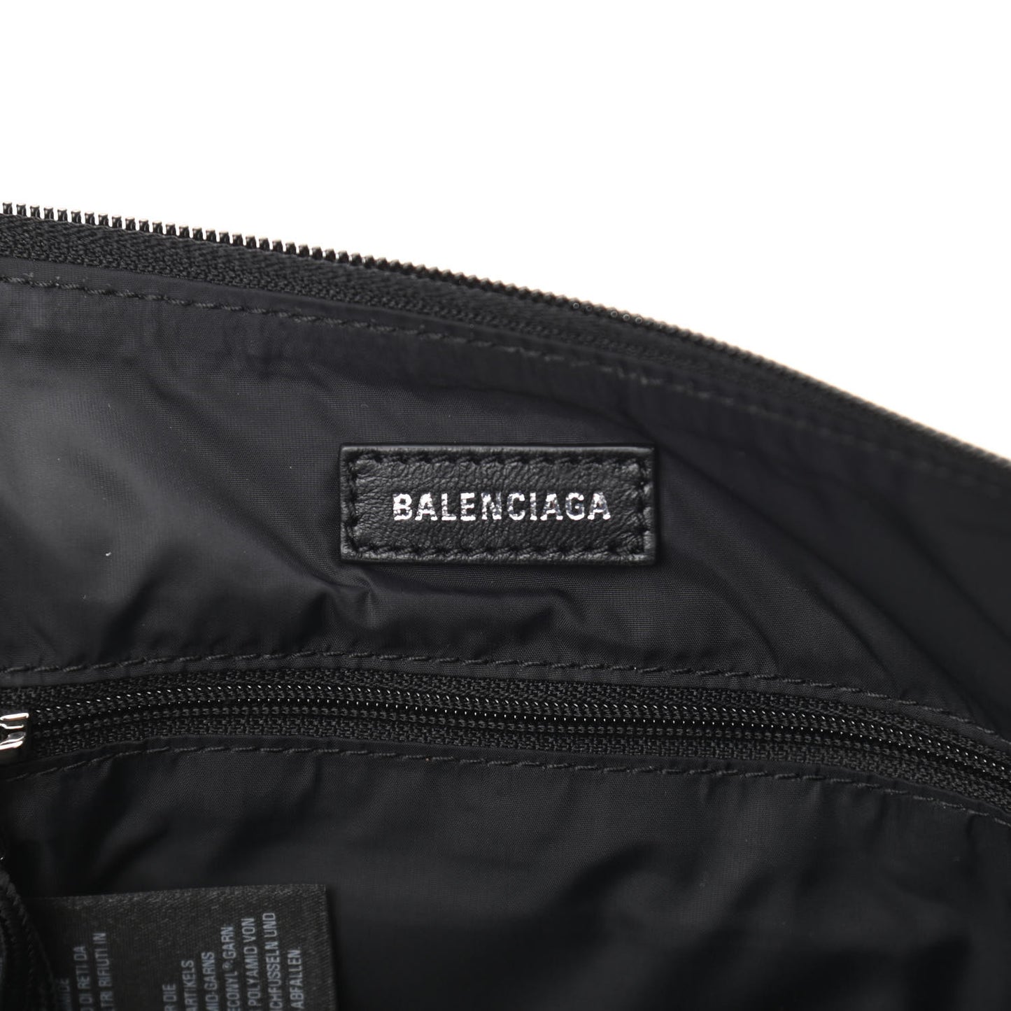 Recycled Sport Nylon Logo Embroidered Wheel Sling Bag Black Candy Pink