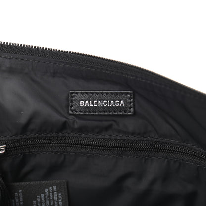 Balenciaga Recycled Sport Nylon Logo Embroidered Wheel Sling Bag Black Candy Pink 6 of 10