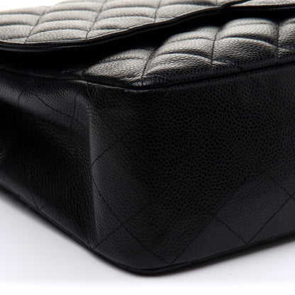 Chanel Caviar Quilted Jumbo Single Flap Black 10 of 12