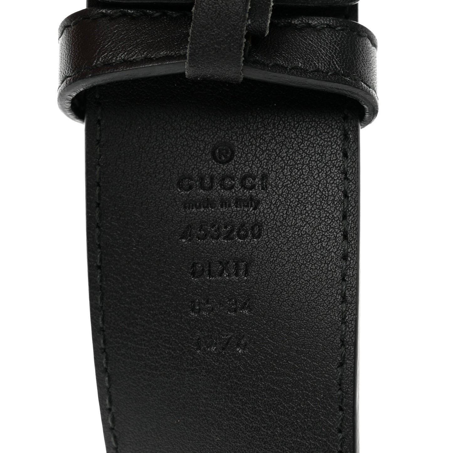 Moon Calfskin Pearl Double G 40mm Belt 85 34 Black Cream