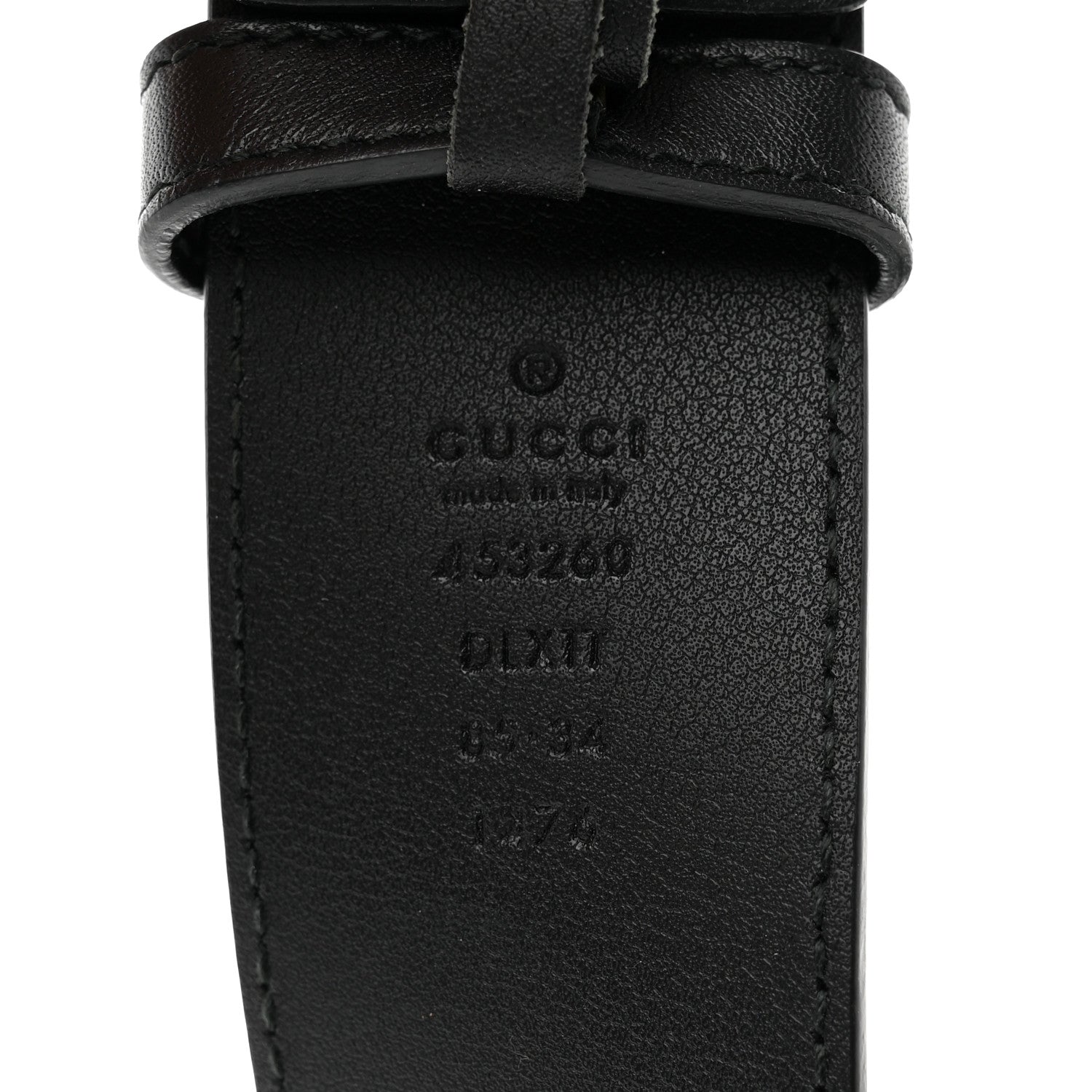 Gucci Moon Calfskin Pearl Double G 40mm Belt 85 34 Black Cream 3 of 5