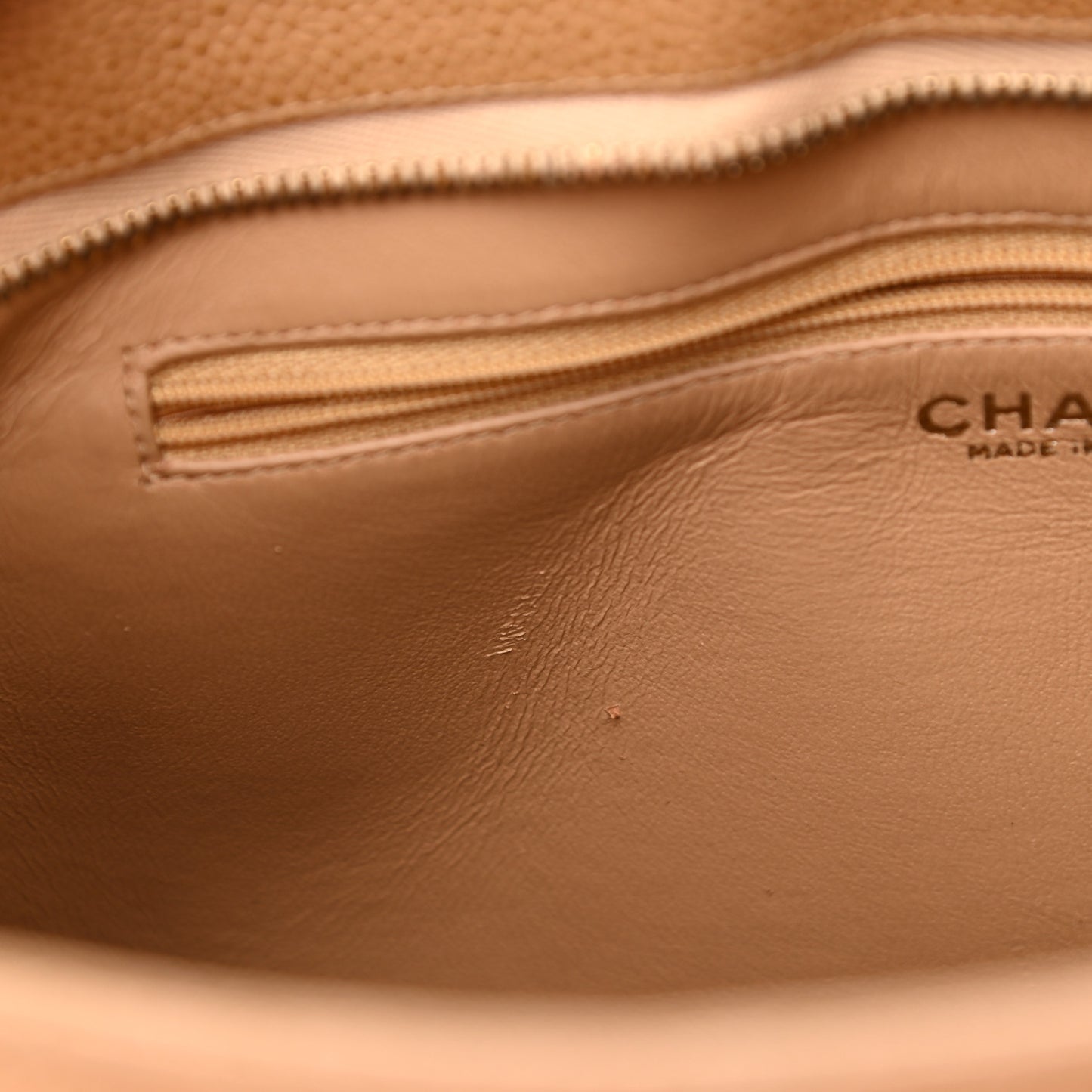 Caviar Medallion CC Tote Dark Beige