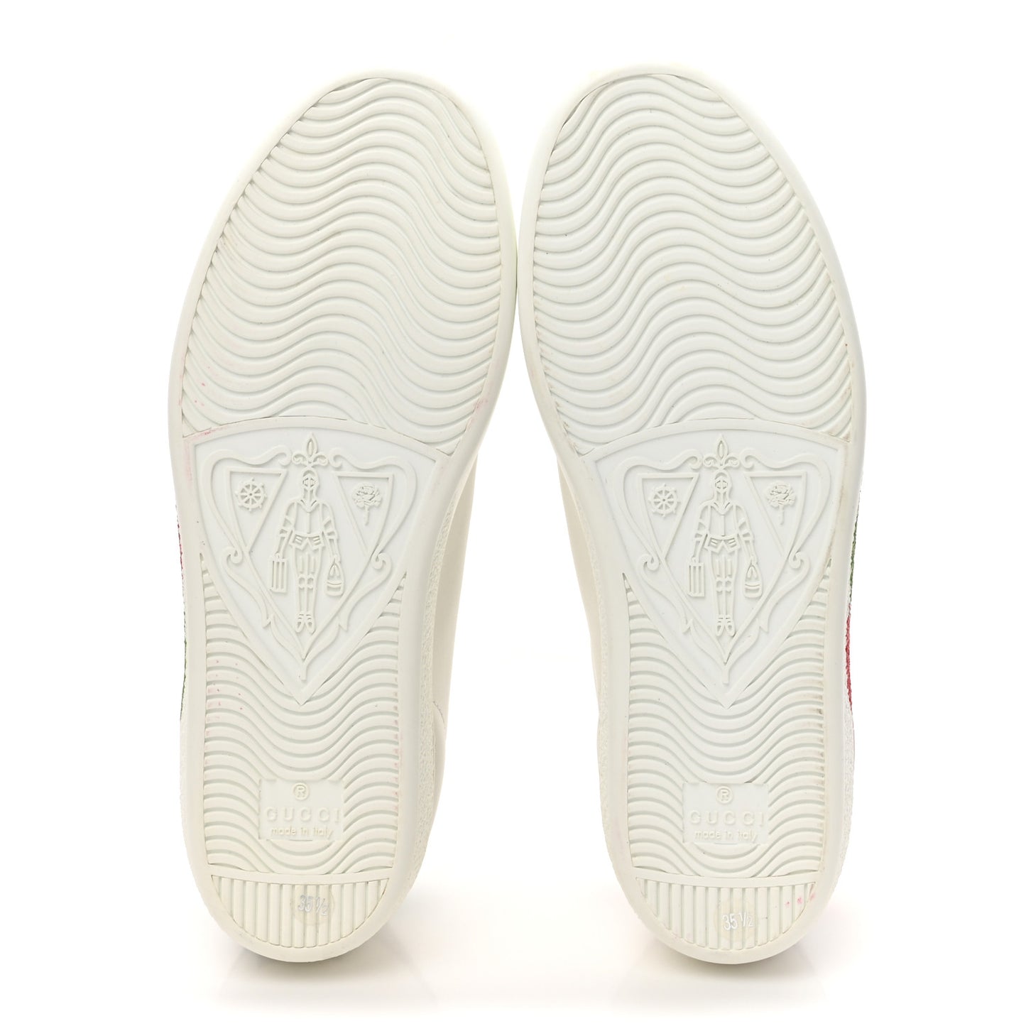 Calfskin Interlocking G Womens New Ace Sneakers 35.5 White Red Flame Green