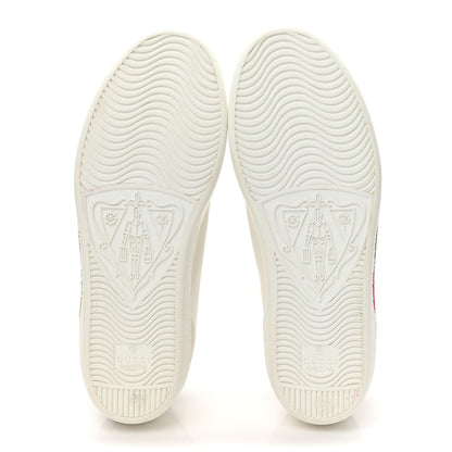 Gucci Calfskin Interlocking G Womens New Ace Sneakers 35.5 White Red Flame Green 7 of 13