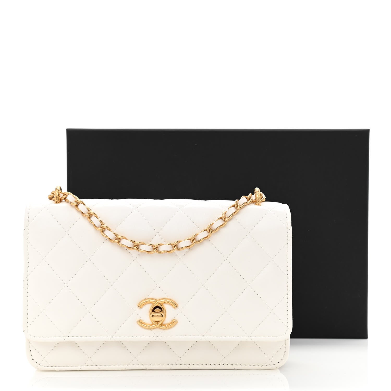 Chanel Lambskin Quilted CC Wallet On Chain WOC White 11 of 11