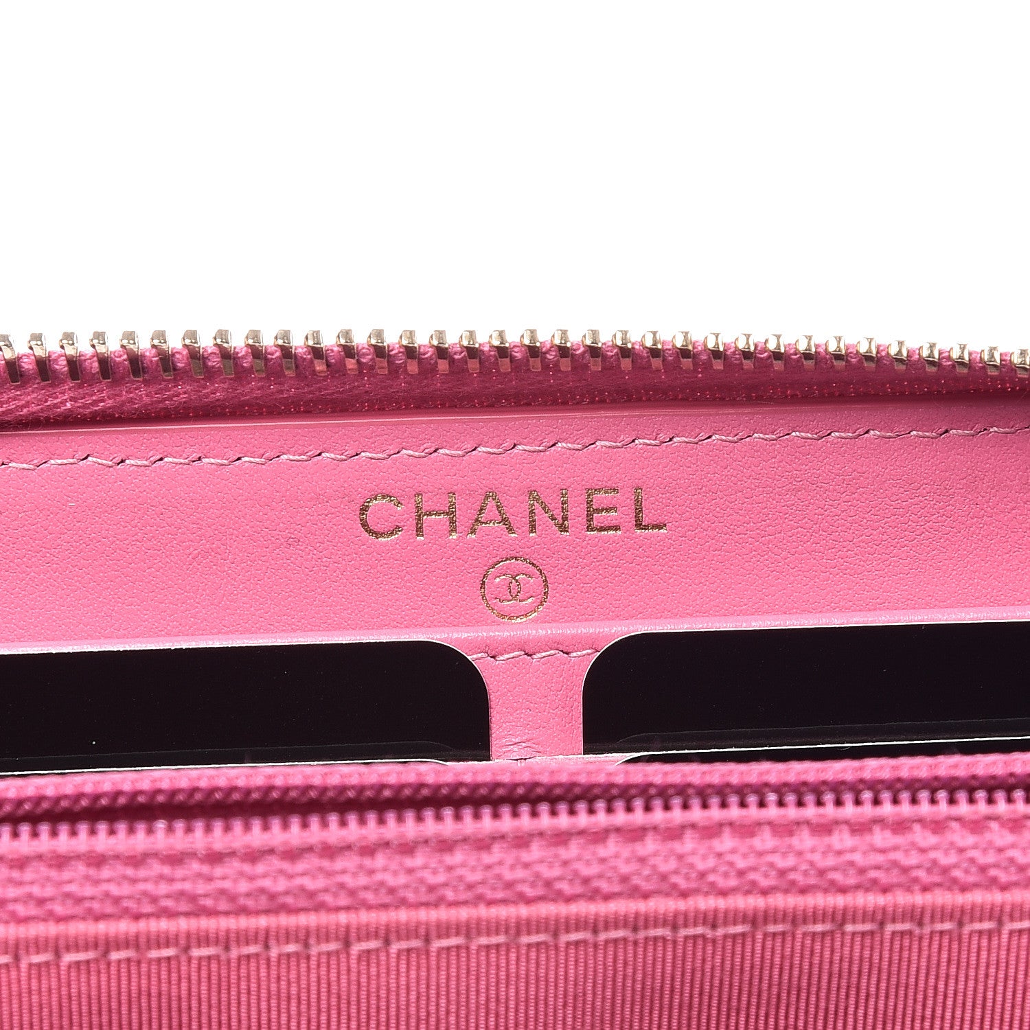 Chanel Caviar Quilted Large Gusset Zip Around Wallet Pink 6 of 12