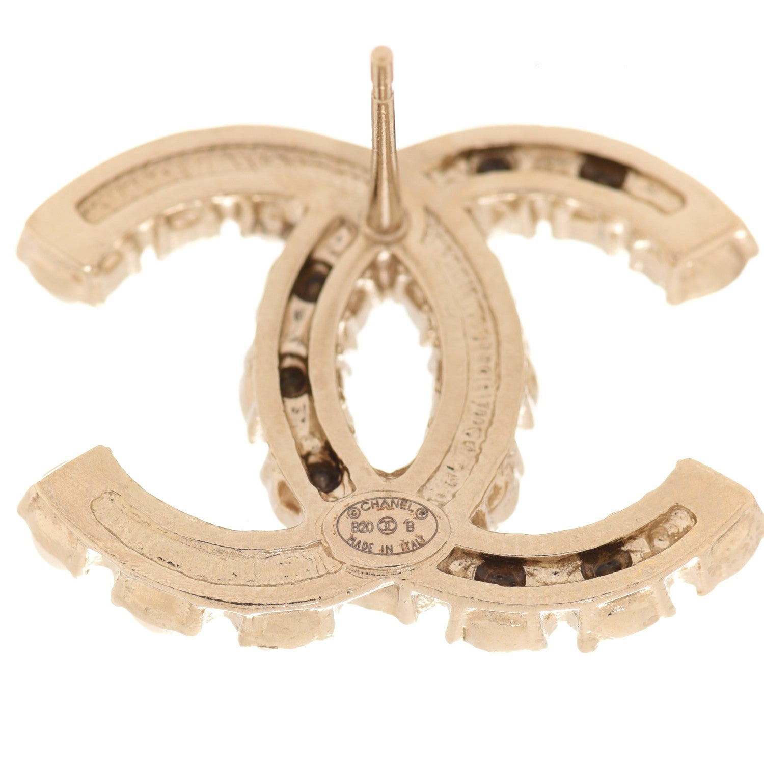 Chanel Crystal Pearl CC Dazzling Domino Earrings Gold 4 of 5