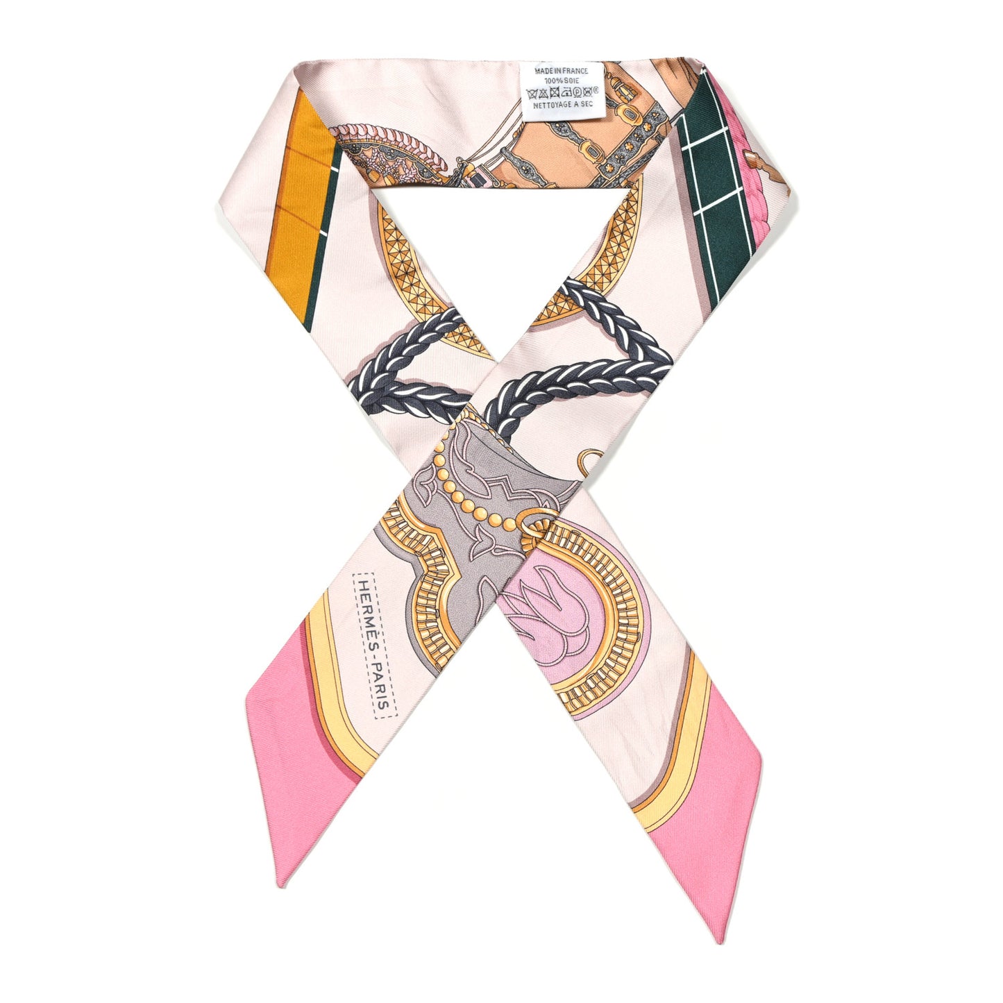 Silk Grand Apparat Twilly Rose Nacre Gold Anthracite