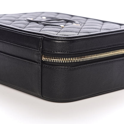Chanel Caviar Quilted Medium CC Filigree Vanity Case Black 9 of 10