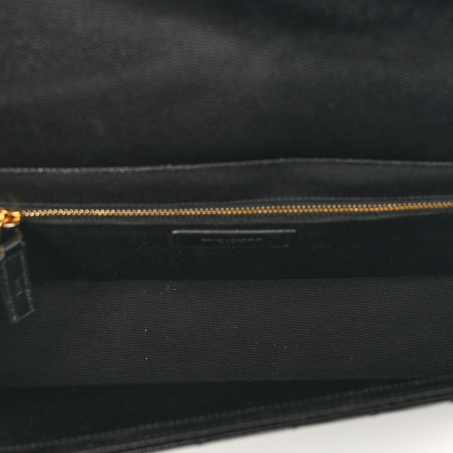 Saint Laurent Grain De Poudre Matelasse Chevron Large Monogram Satchel Black 6 of 9