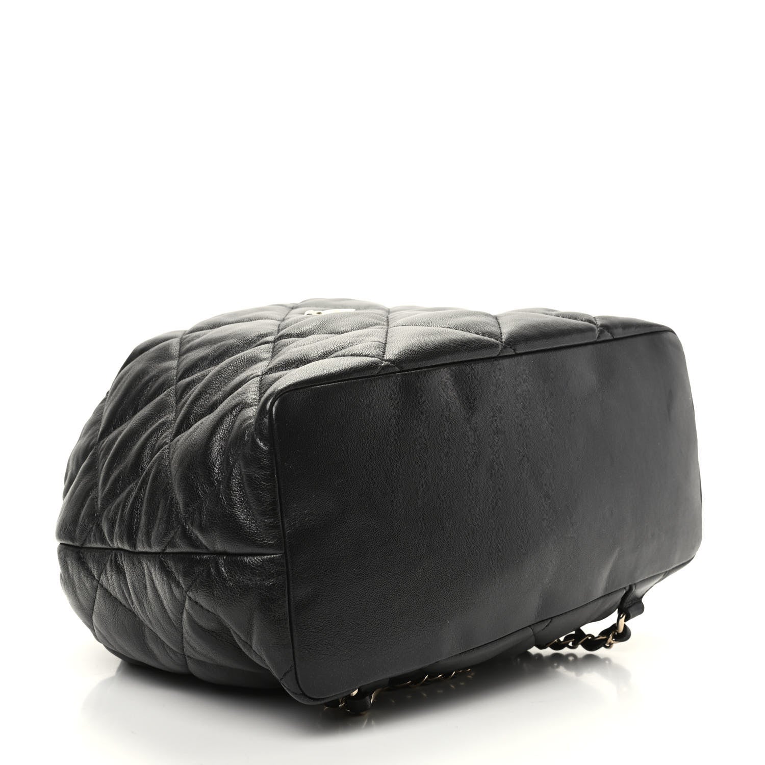 Chanel Lambskin Quilted Drawstring Backpack Black 4 of 9