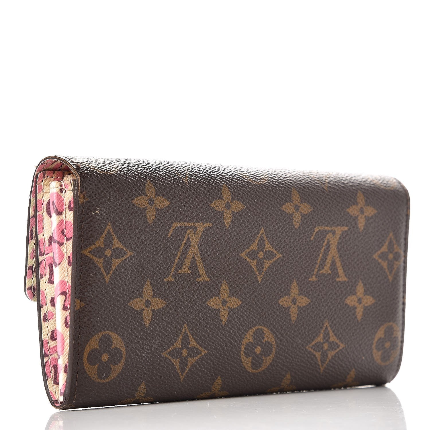 Louis Vuitton Monogram Leopard Sarah Wallet Blanc Corail 3 of 11