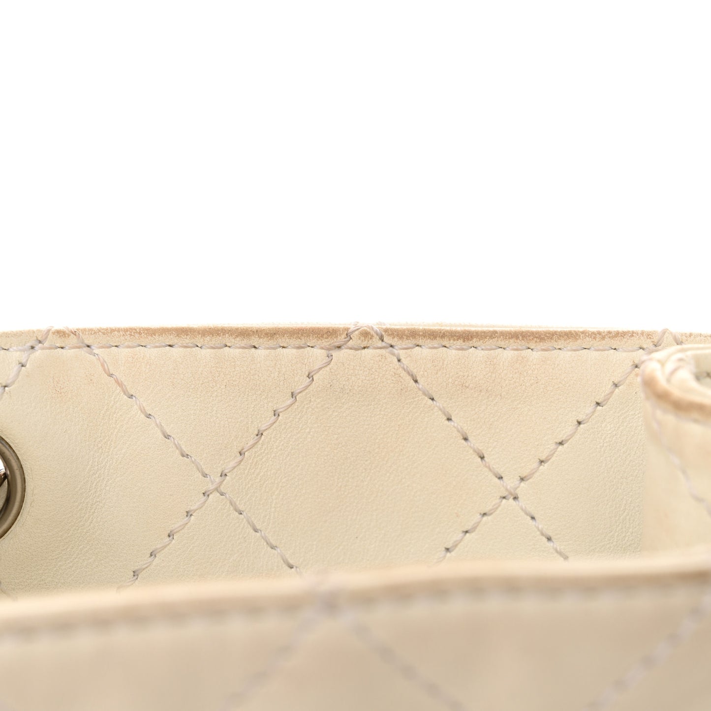 Lambskin Quilted Bi-Color Drawstring Shoulder Bag Black White
