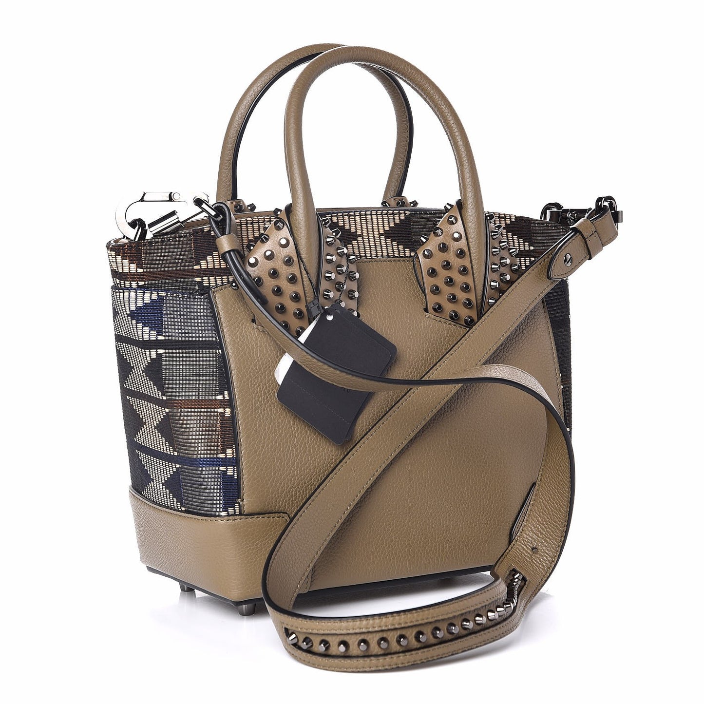 Afridiam Fabric Calfskin Small Eloise Hobo Black Dune