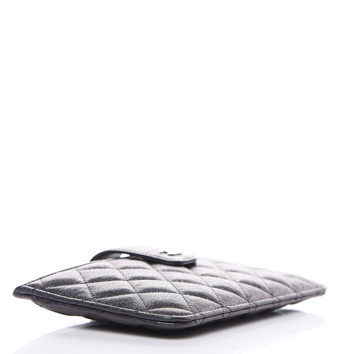 Iridescent Caviar Quilted Classic Strap Pouch Black