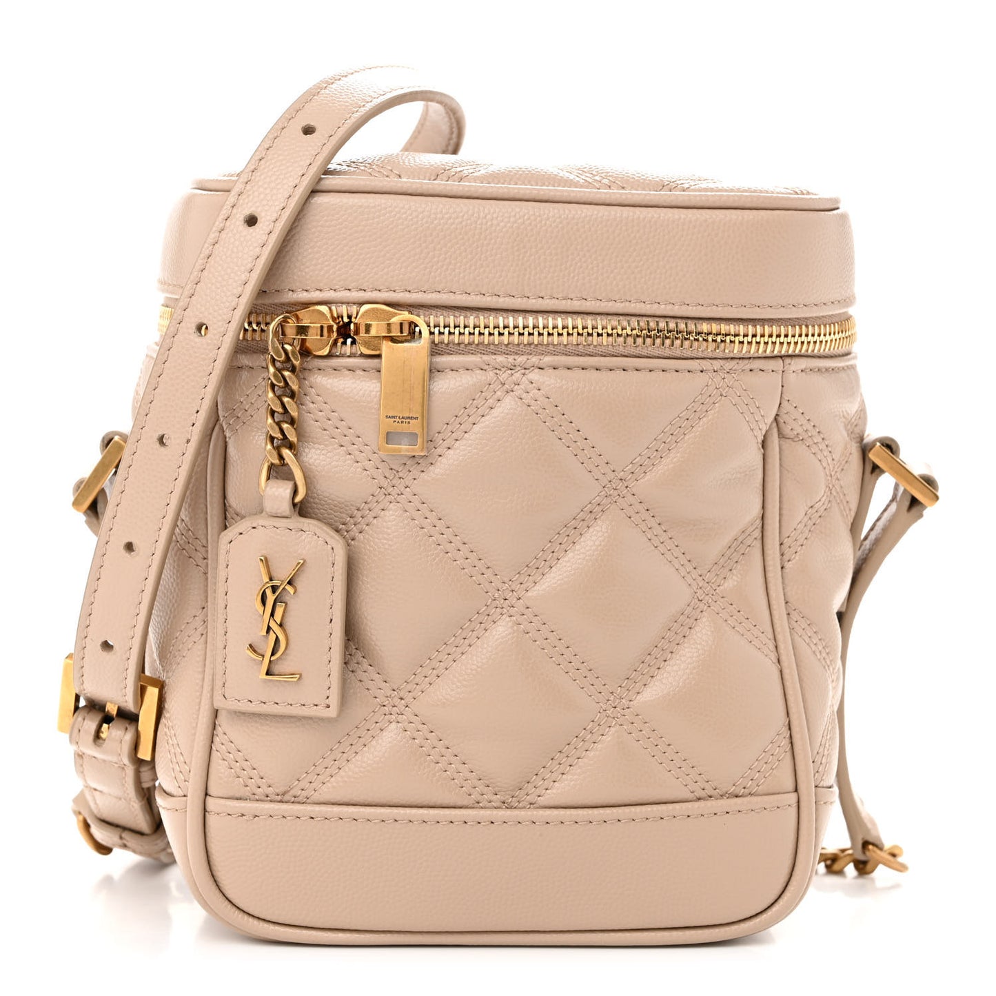 Grain de Poudre Quilted 80's Vanity Bag Dark Beige