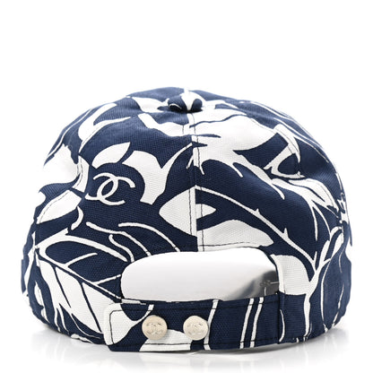 Chanel Cotton CC Coco Beach Cap Hat Navy Ivory 6 of 8