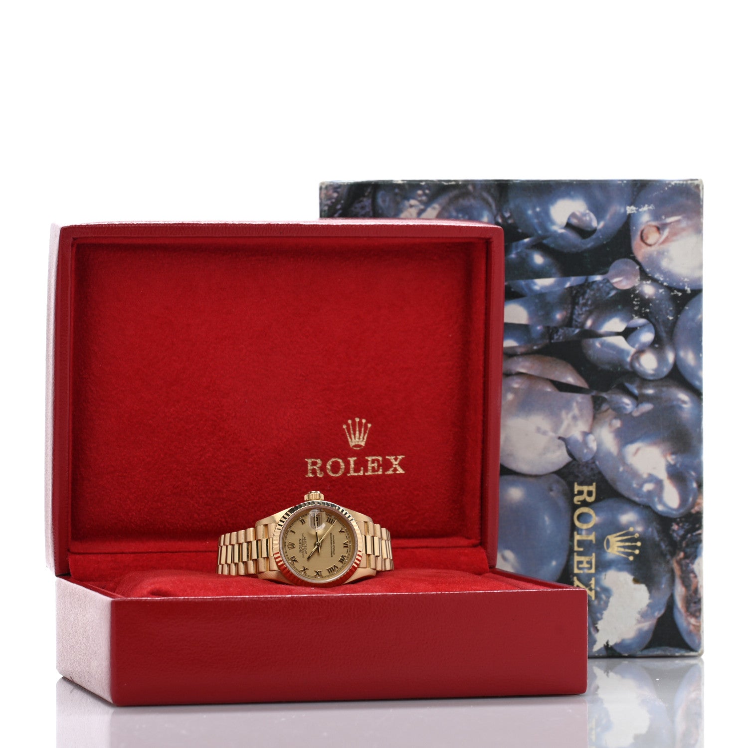 Rolex 18K Yellow Gold 26mm Oyster Perpetual Datejust President Watch Champagne Roman 69178 5 of 5