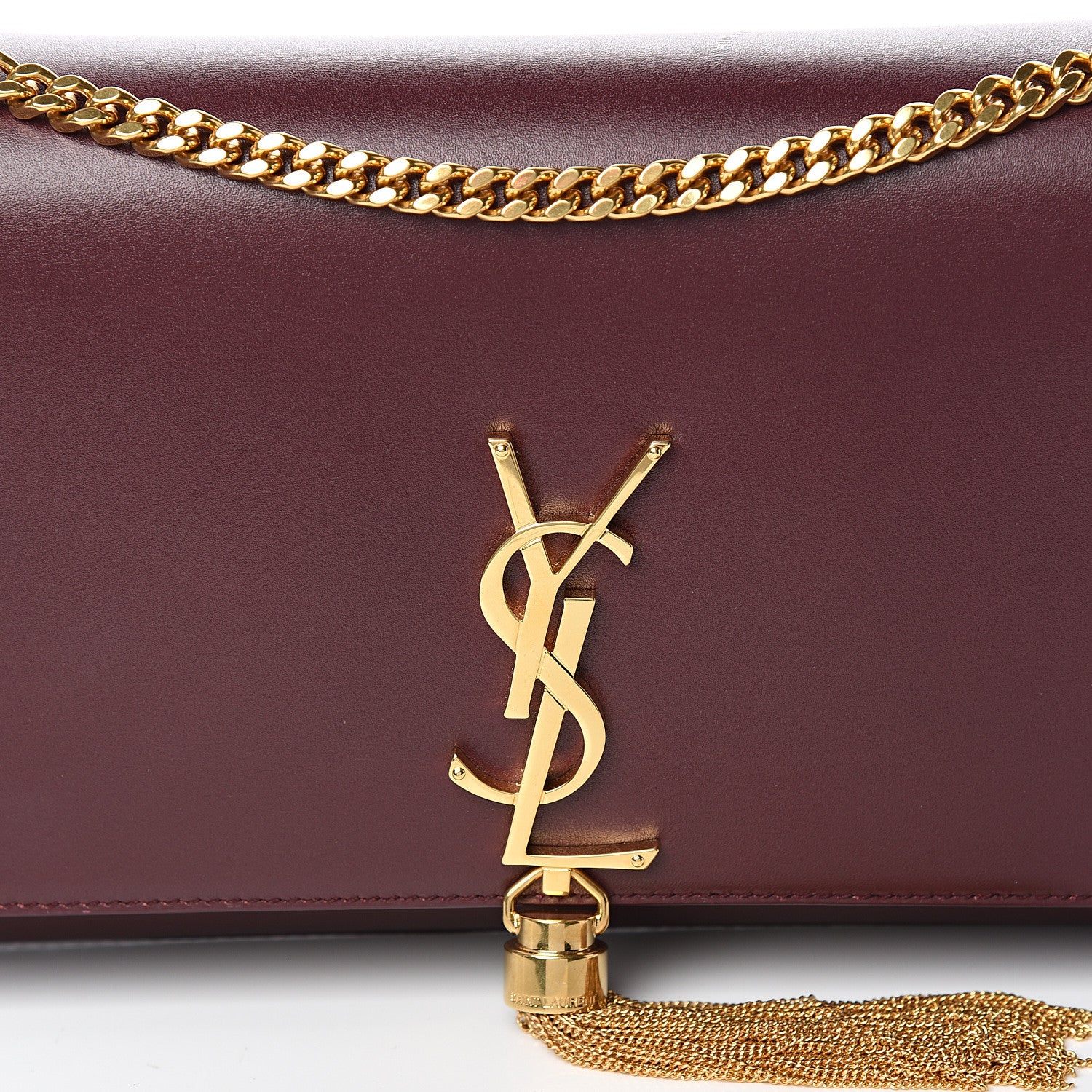 Saint Laurent Smooth Calfskin Medium Classic Monogram Kate Tassel Satchel Rouge Legion 9 of 9