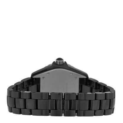 Chanel Stainless Steel Ceramic Diamond 38mm J12 Quartz Watch Black 3 of 4