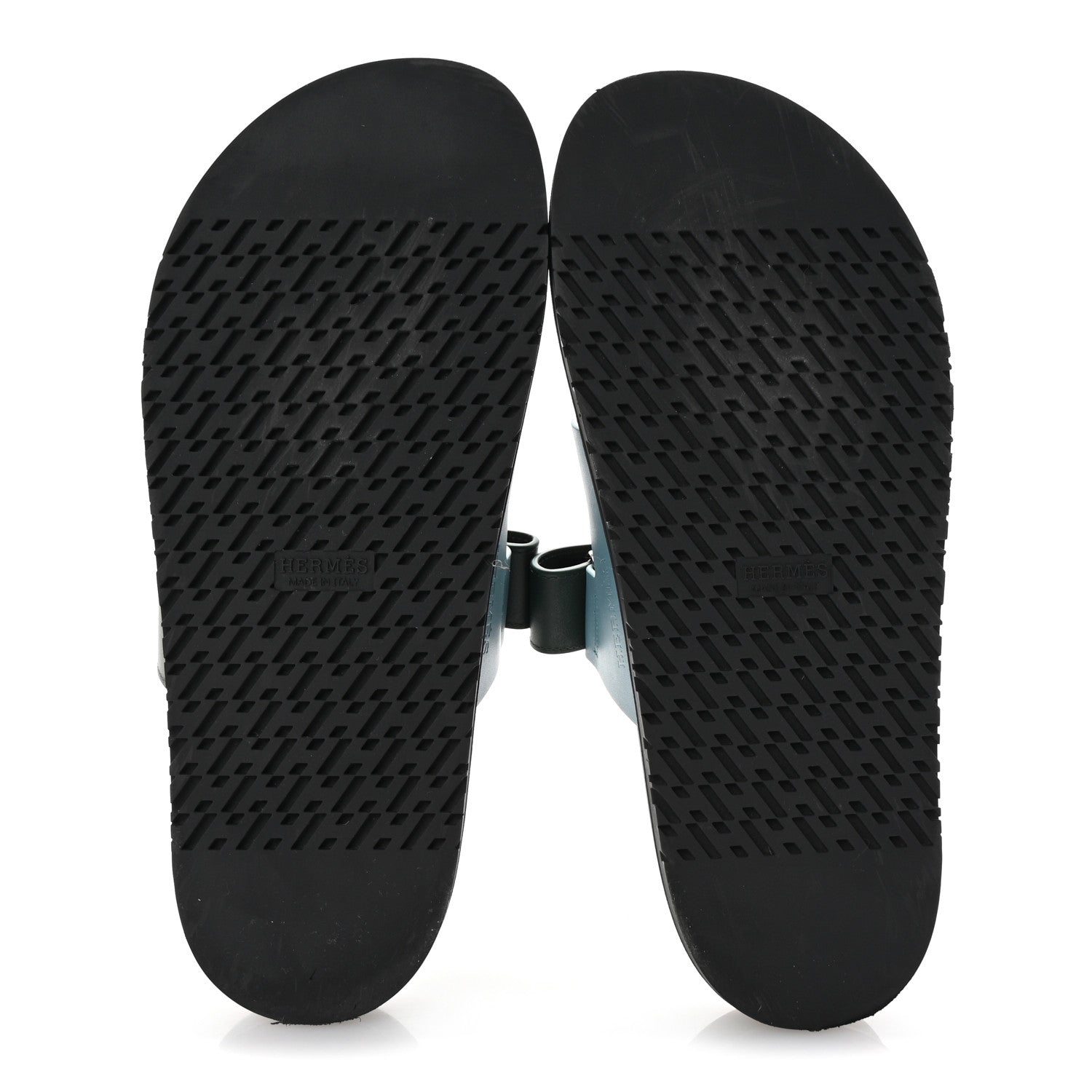 Hermes Calfskin Womens Chypre Sandals 40 Bleu Citadin Vert Bouteille 6 of 10
