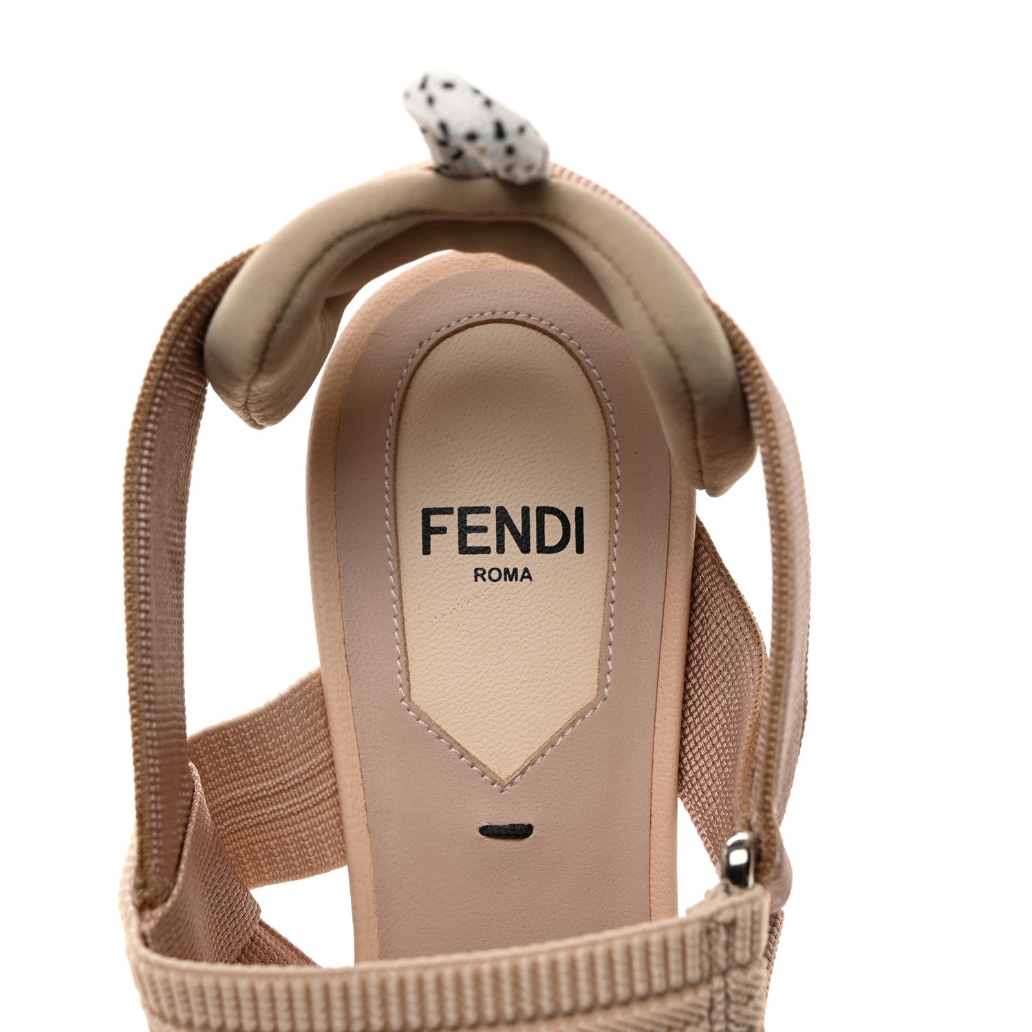 Fendi Technical Mesh FF Colibri 55mm Slingback Pumps 35.5 Rose Nudo 6 of 7