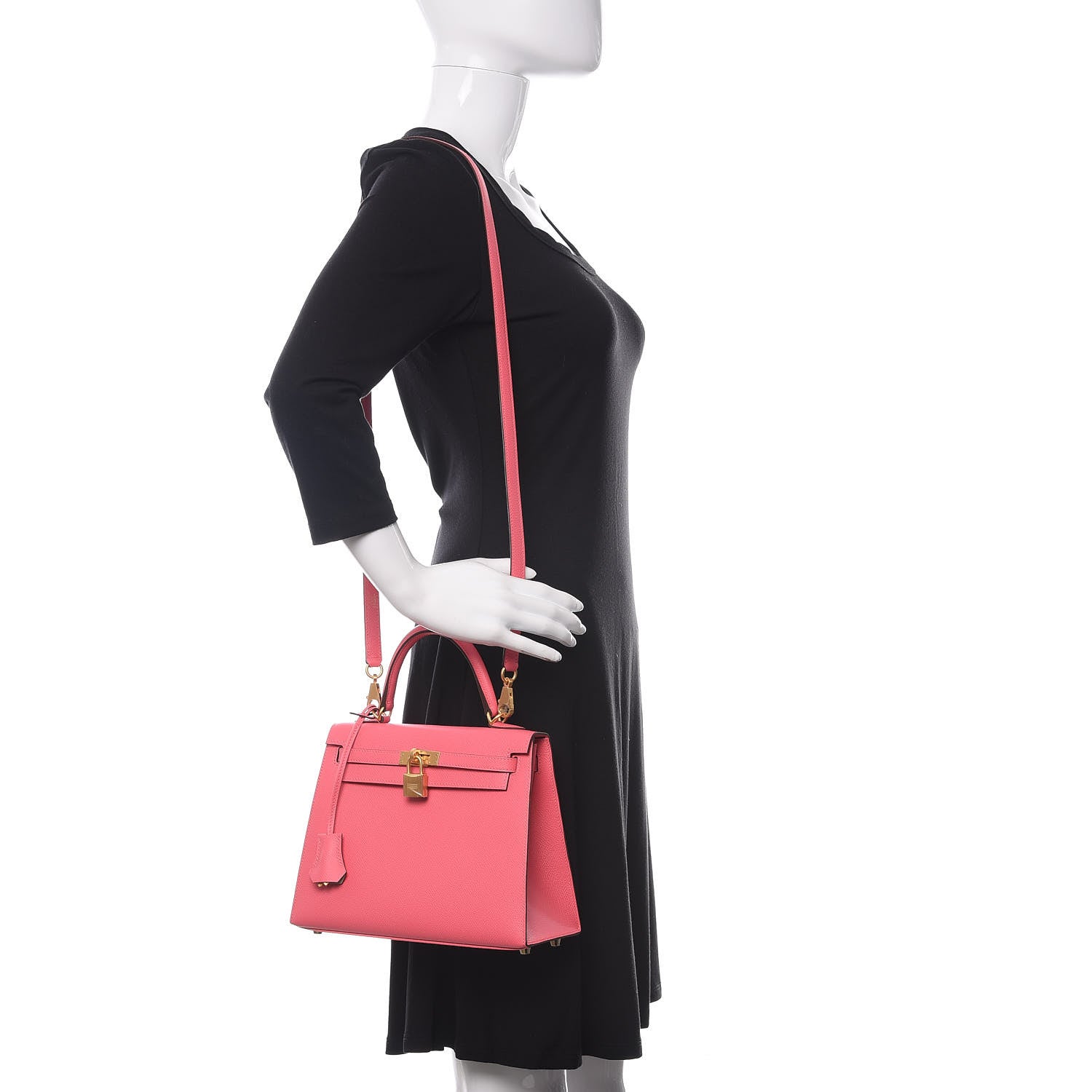 Hermes Epsom Horseshoe Kelly Sellier 28 Rose Azalee Gris Perle 2 of 10