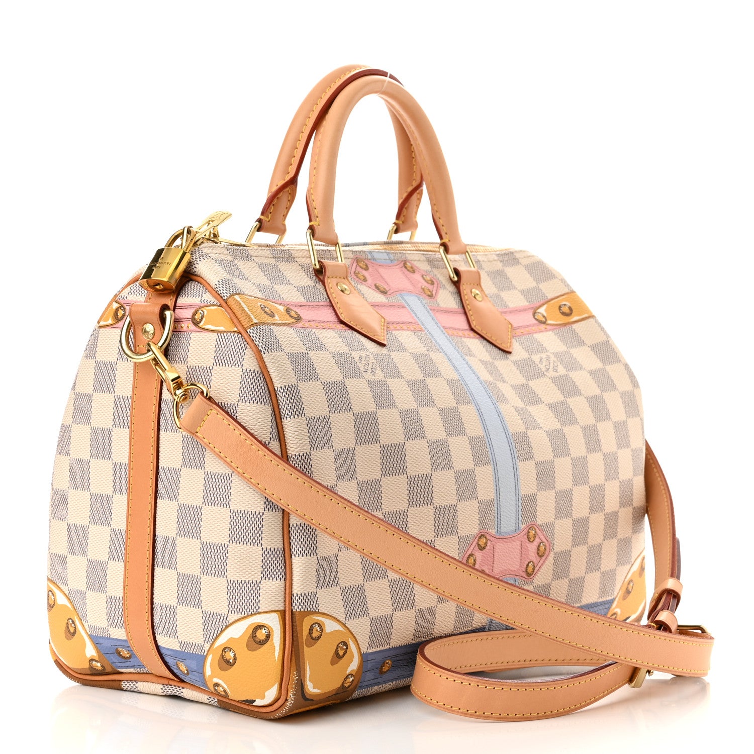 Louis Vuitton Damier Azur Summer Trunks Speedy Bandouliere 30 3 of 13