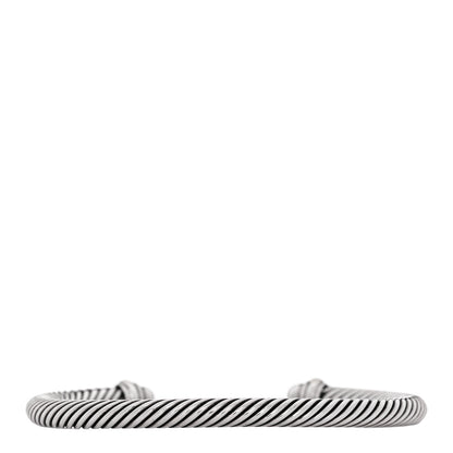 David Yurman Sterling Silver 18K Yellow Gold Diamond 5mm Cable Classics Bracelet 2 of 3