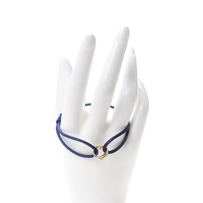Cartier 18K Pink Yellow White Gold Trinity Adjustable Cord Bracelet Blue 2 of 6
