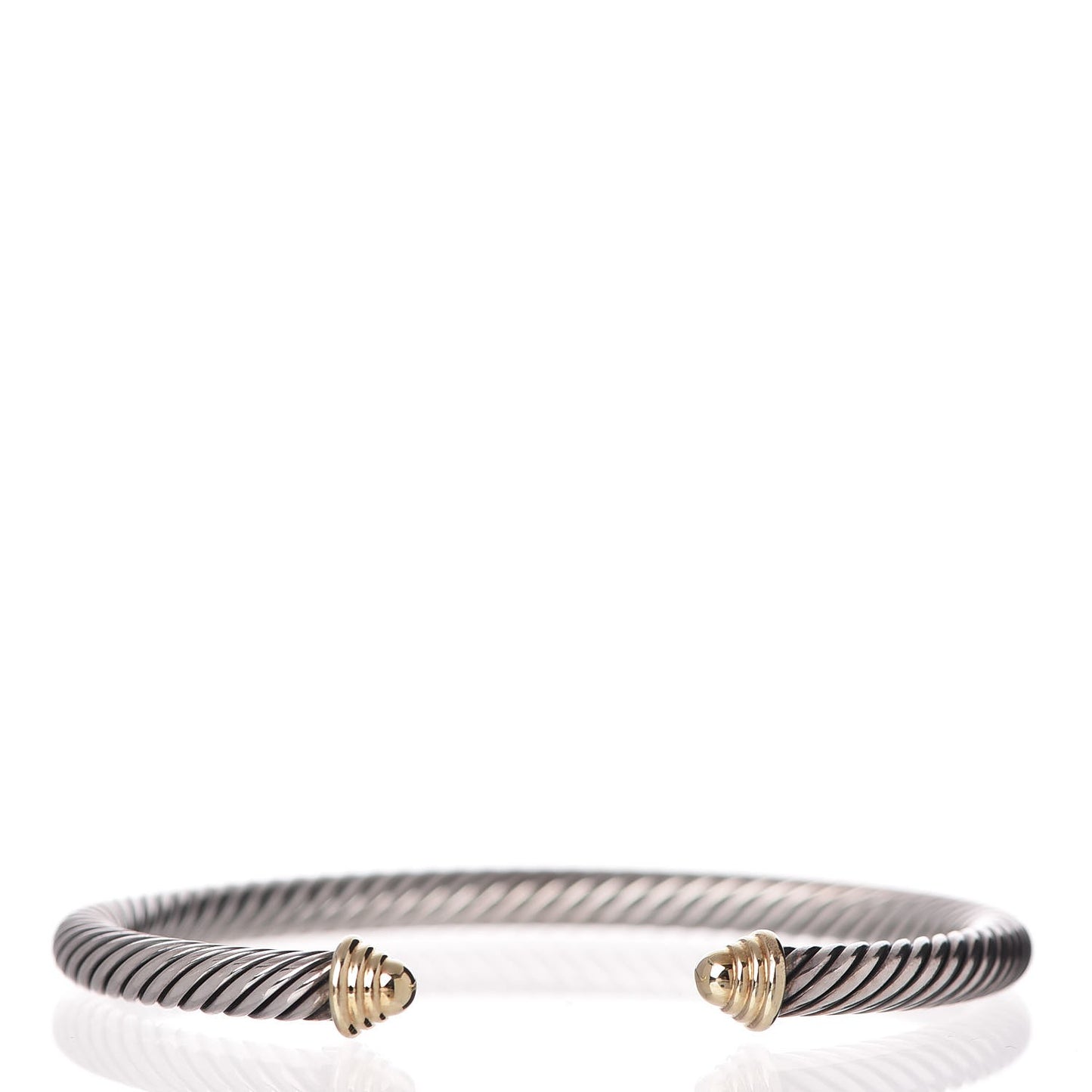 Sterling Silver 14K Yellow Gold 5mm Cable Classics Bracelet