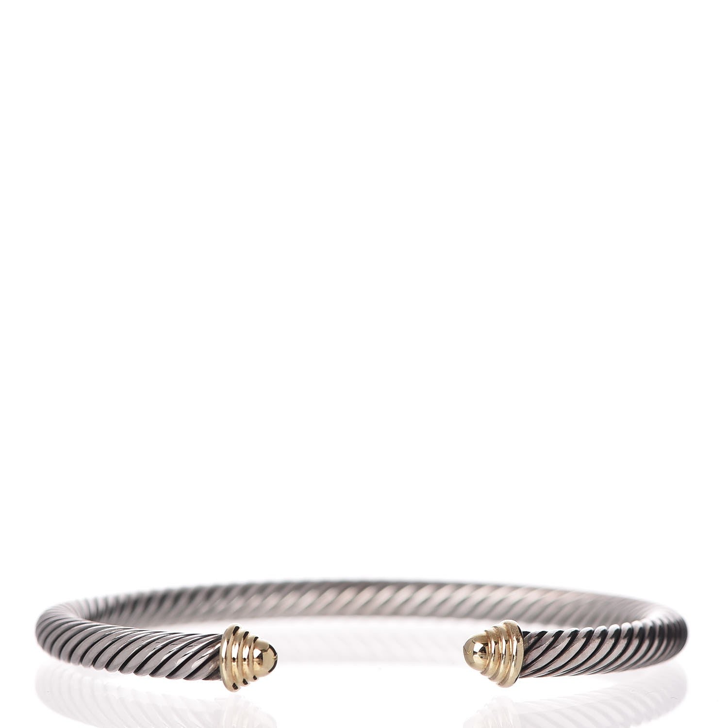 David Yurman Sterling Silver 14K Yellow Gold 5mm Cable Classics Bracelet 1 of 4