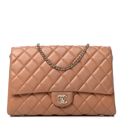 Chanel Lambskin Quilted Clutch With Chain Flap Brown 1 of 9
