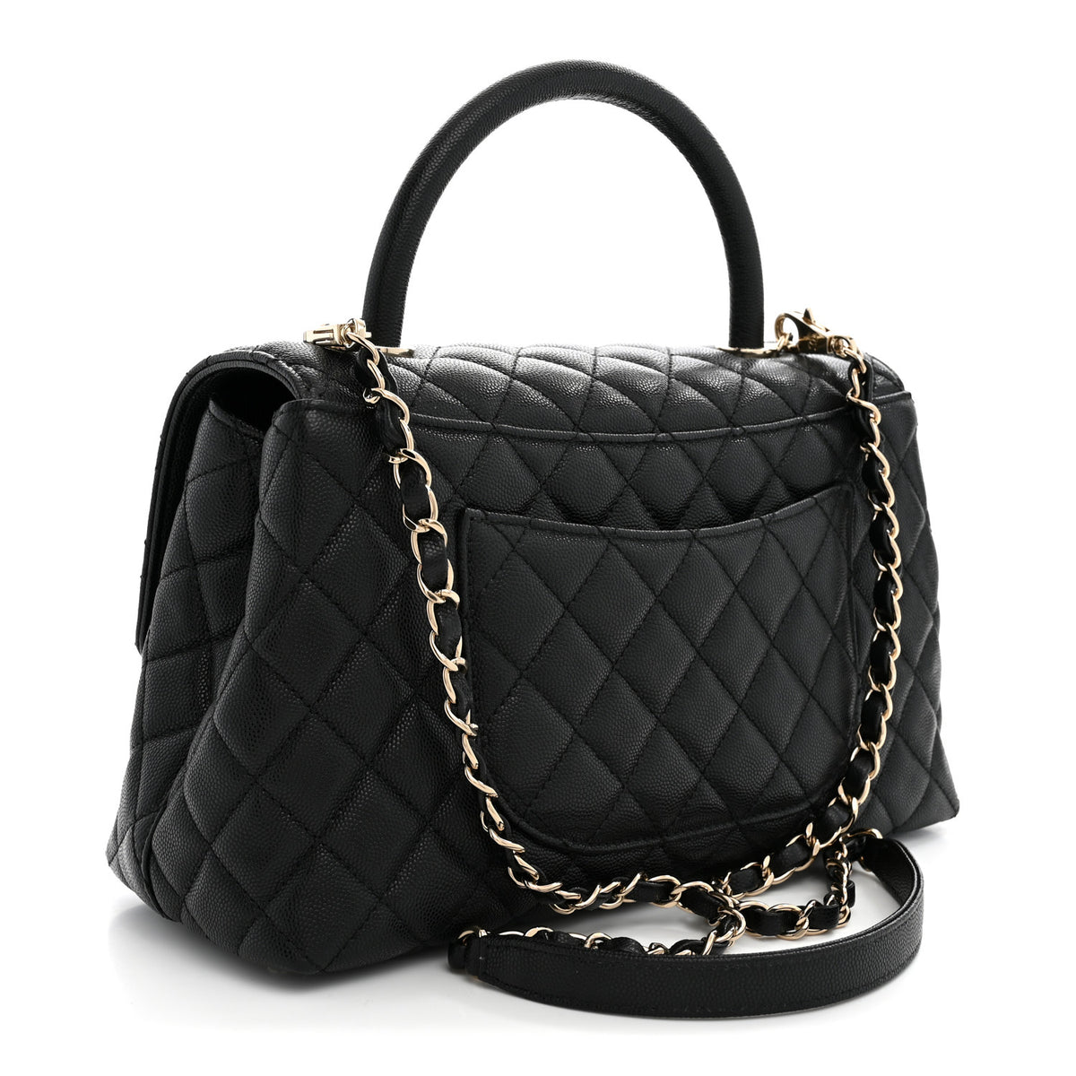 Chanel Caviar Quilted Small Coco Handle Flap Black 3 of 10