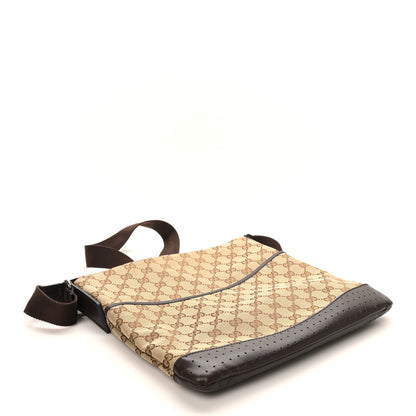 Gucci Monogram Calfskin Perforated Medium Flat Messenger Bag Dark Brown 4 of 10