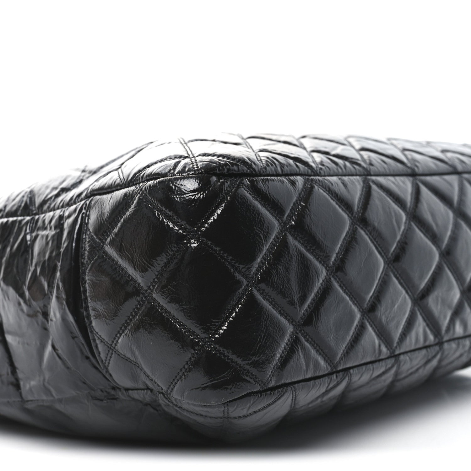 Chanel Shiny Aged Calfskin Quilted Large Shopping Bag Black 8 of 9