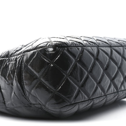 Chanel Shiny Aged Calfskin Quilted Large Shopping Bag Black 8 of 9