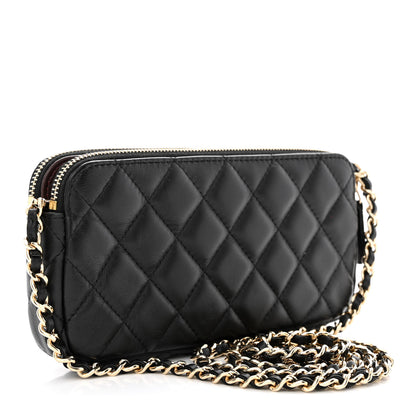 Chanel Lambskin Quilted Small Clutch With Chain Black 3 of 14