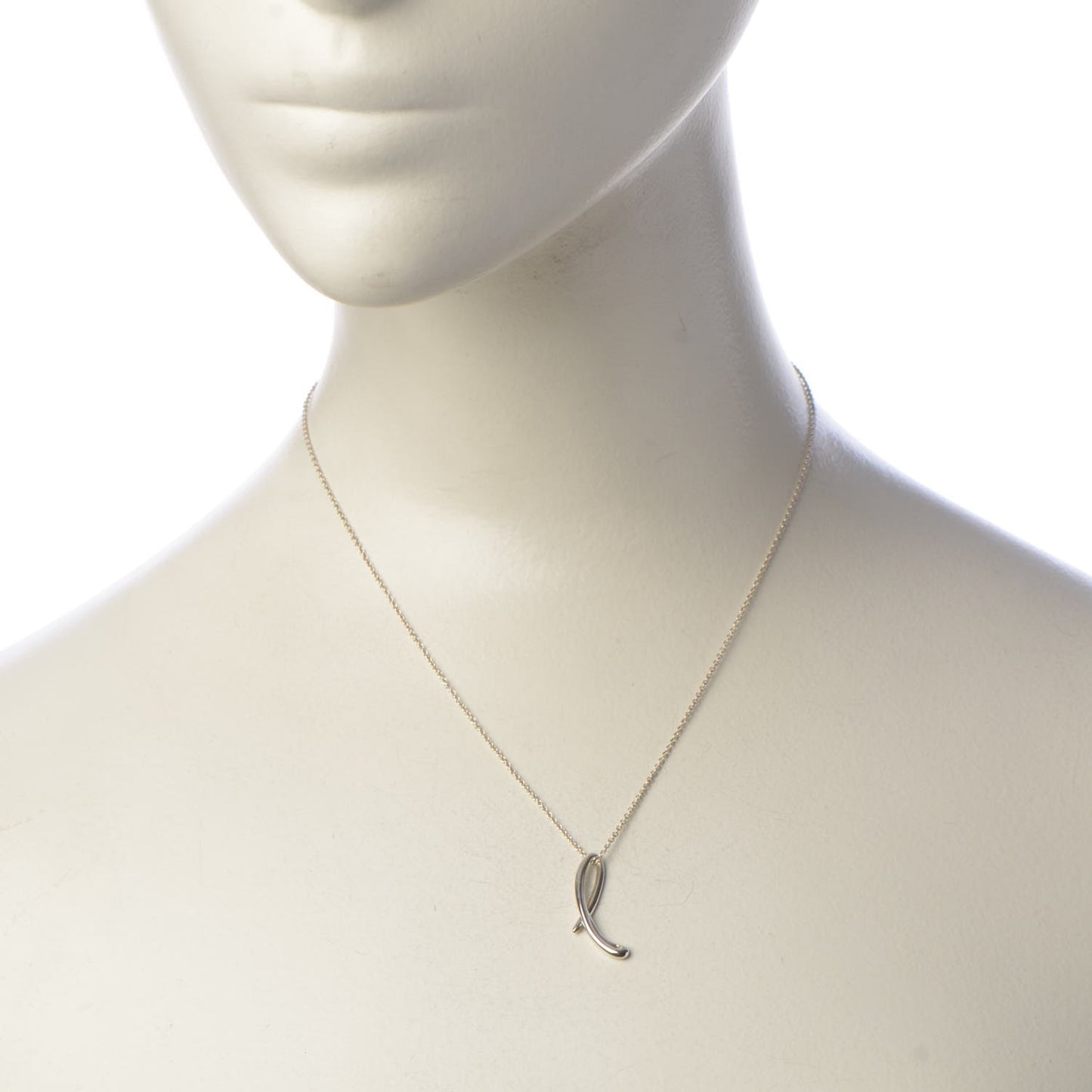 Sterling Silver Elsa Peretti Letter L Pendant Necklace