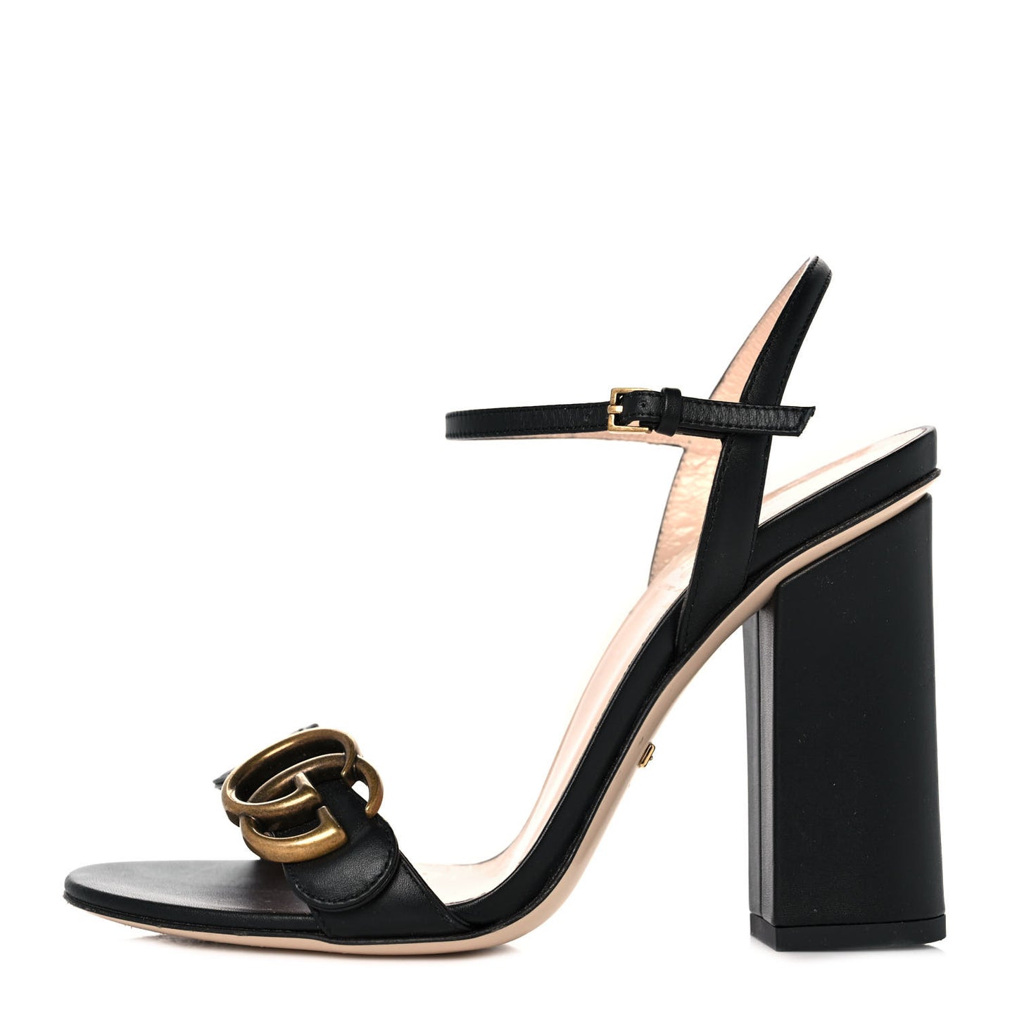 Lifford Calfskin GG Marmont Ankle Wrap 105mm Sandals 35 Black