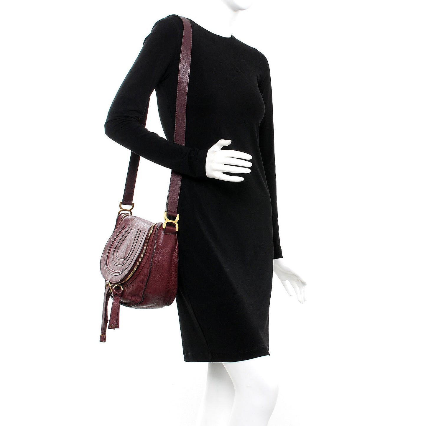 Calfskin Medium Marcie Crossbody Bag Plum Purple