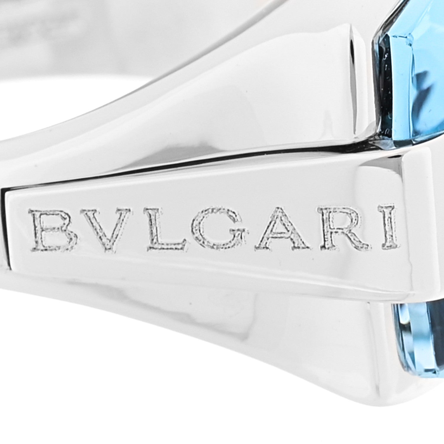 Bulgari 18K White Gold Blue Topaz BVLGARI Metropolis Ring 53 6.5 5 of 5