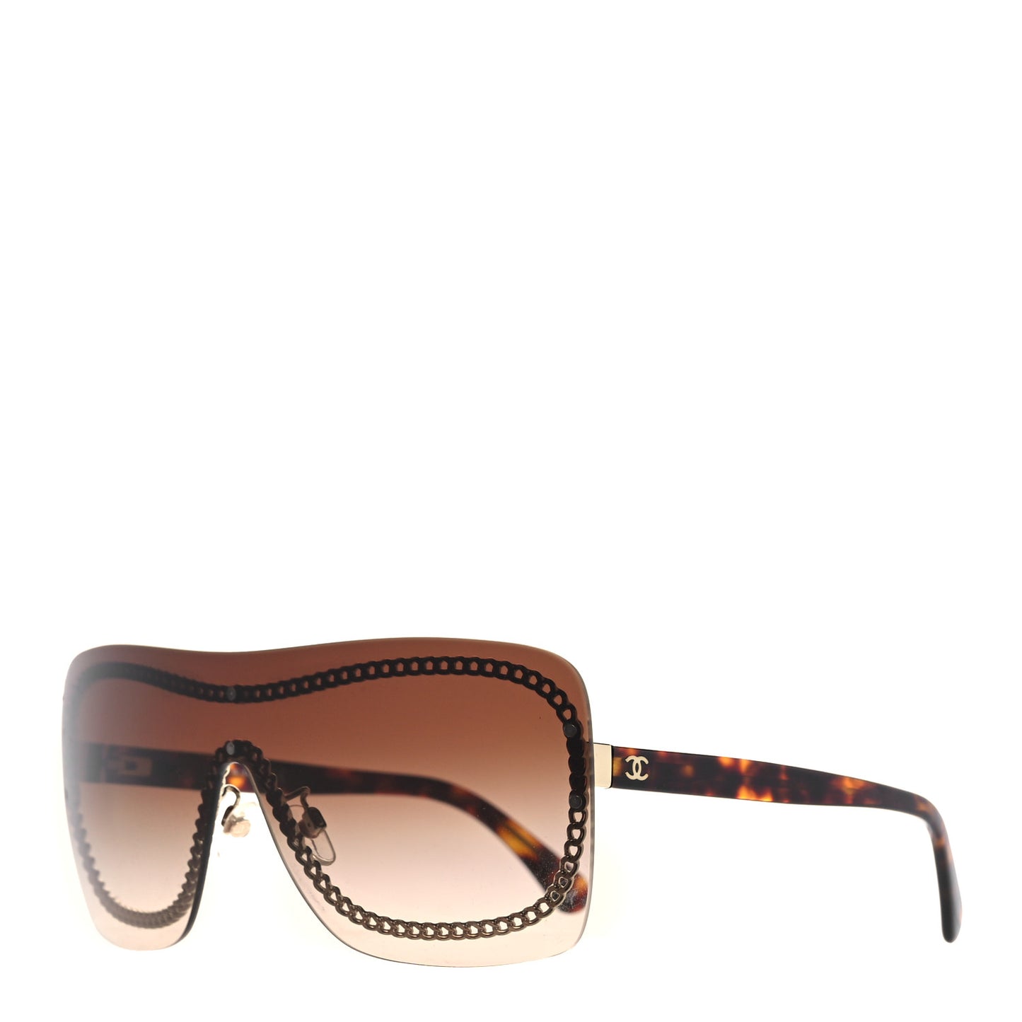 Rimless Shield Sunglasses 4243 Gradient Tortoise
