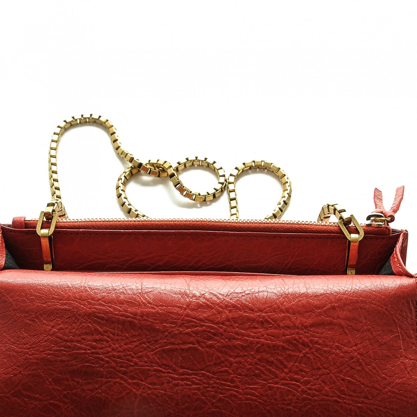 Agneau Gold Metallic Edge Hardware Wallet On Chain Red