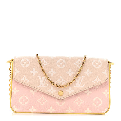 Louis Vuitton Empreinte Spring in the City Felicie Pochette Chain Wallet Pink Beige Yellow 1 of 15
