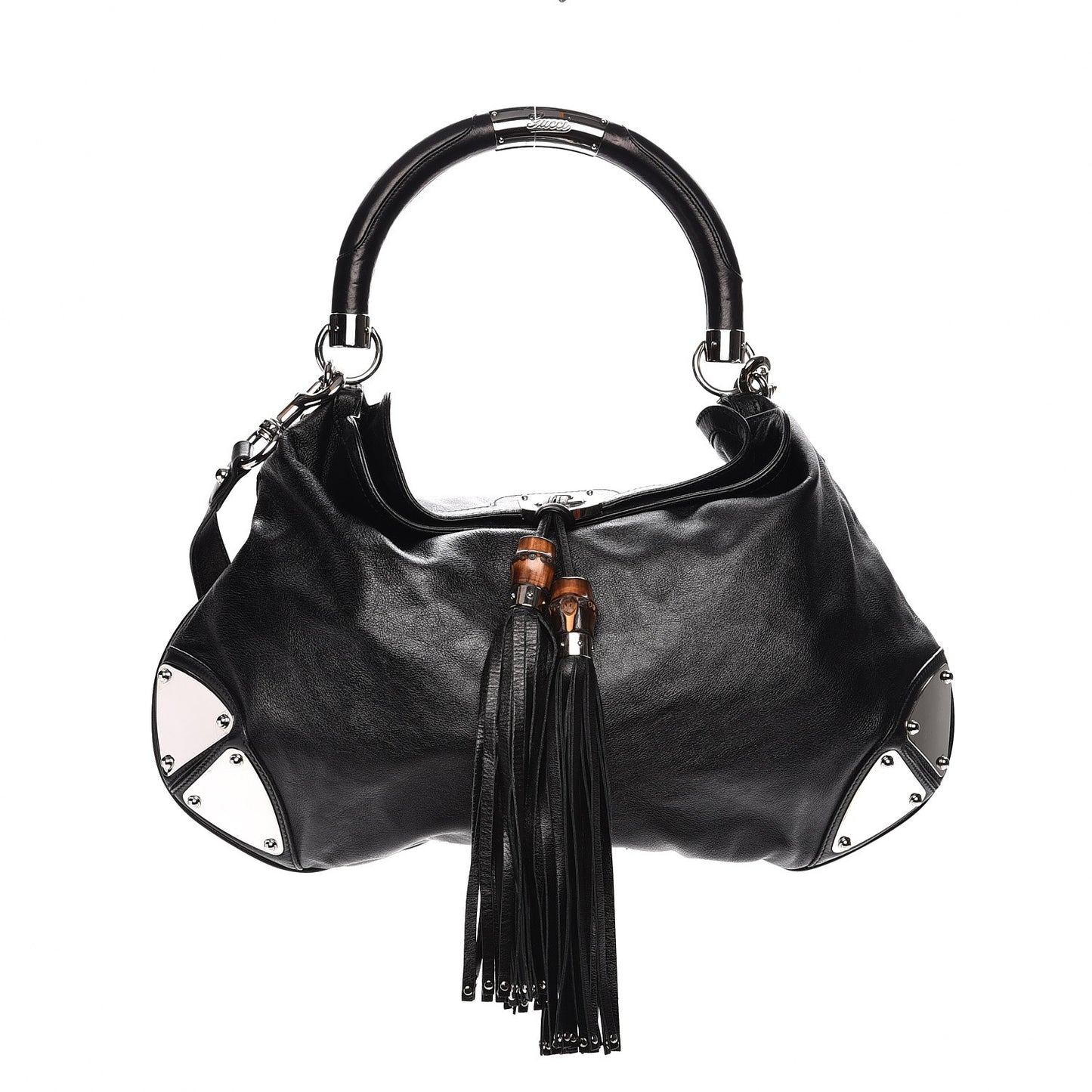 Calfskin Large Indy Top Handle Hobo Black